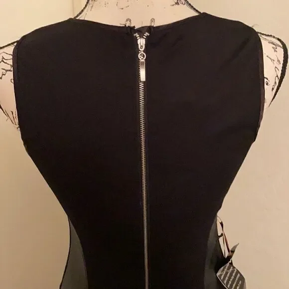 Bebe Black Leather Panel Dress - Picture 6 of 13